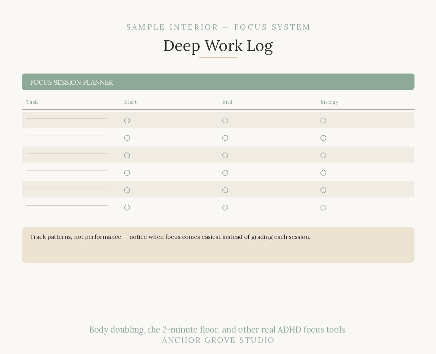 ADHD Focus & Deep Work System
