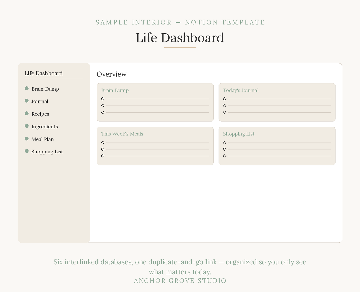ADHD Life Dashboard (Notion Template)