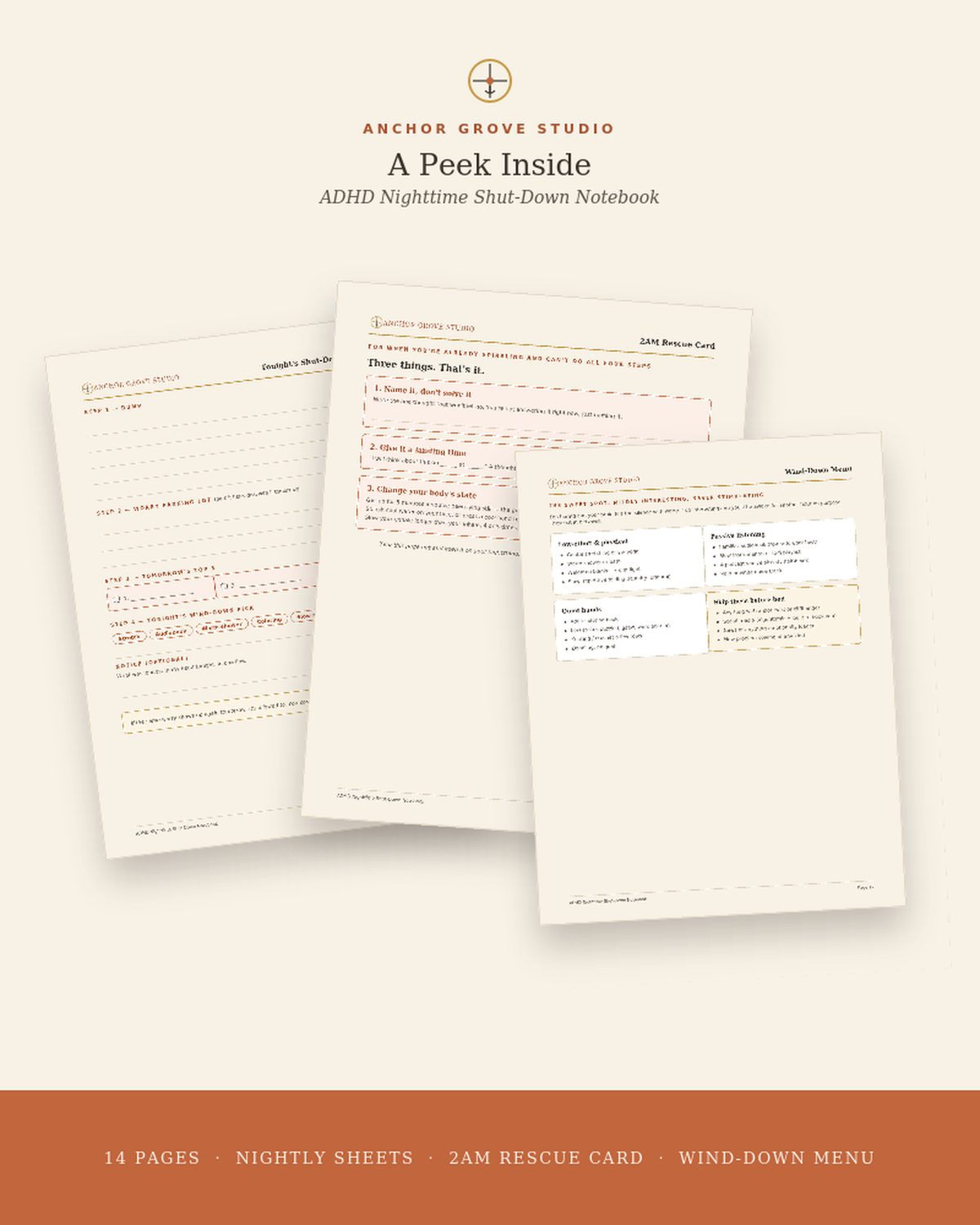 ADHD Nighttime Shut-Down Notebook ADHD Nighttime Shut-Down
